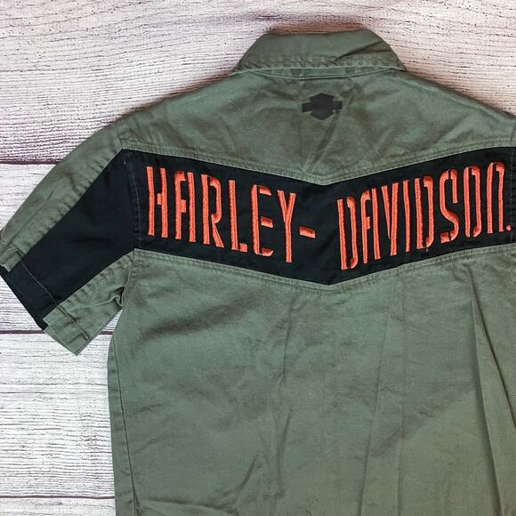 Harley Davidson Motorcycles Button Up Shop Shirt - Picture 4 of 8